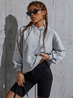 Sweat à Capuche Femme avec Manches Longues Unicolore