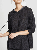 Sweat à capuche femme gris foncé à manches longues avec cordon de serrage Sweat à capuche en polyester