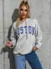 Sweat à Capuche Femme Imprimé avec Manches Longues avec Poches Bicolores Sweat Femme