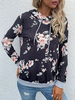 Sweat à Capuche Femme Imprimé Fleurie avec Manches Longues avec Poches
