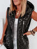 Sweat à Capuche Gilets Verni Femme avec Poches à Zip Unicolore sans Manches Gilets Sweat Femme