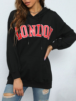 Sweat à Capuche Imprimé avec Manches Longues Bicolores Sweat Femme