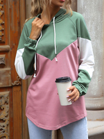 Sweat à Capuche Imprimé Femme avec Manches Longues Tricolores
