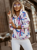 Sweat à Capuche Imprimé Veste Vêtement Femme avec Manches Longues à Lacets avec Poches Sweat à Capuche Femme
