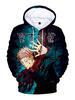 Sweat à capuche Jujutsu Kaisen Itadori Yuji noir à manches longues bijou cou Polyester Anime sweat