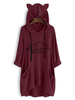 Sweat à Capuche Longs Femme Imprimé avec Manches Longues avec Poches Bicolores Sweat à Capuche Longs Femme