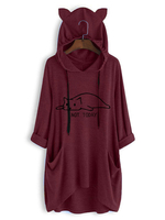 Sweat à Capuche Longs Femme Imprimé avec Manches Longues avec Poches Bicolores Sweat à Capuche Longs Femme