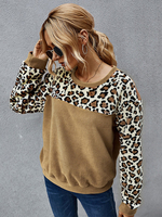 Sweat à capuche léopard pour femme Sweat à capuche en flanelle à manches longues
