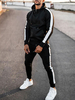 Sweat à capuche noir et blanc ensemble sport 2 pièces