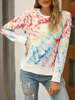 Sweat à capuche pour femme blanc à manches longues Tie Dye Sweat à capuche en coton