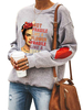 Sweat à capuche pour femme gris à manches longues