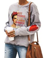 Sweat à capuche pour femme gris à manches longues