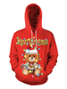 Sweat À Capuche Rouge Hauts De Noël Costumes De Vacances Décontractées