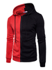 Sweat à capuche zippé pour hommes avec fermeture éclair pleine couleur