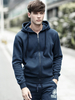 Sweat À Capuche Zipper En Polyester À Manches Longues Poches Décontracté Homme