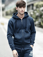 Sweat À Capuche Zipper En Polyester À Manches Longues Poches Décontracté Homme