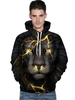 Sweat beau à capuche en spandex Top manches longues normal noir impression 3D casual street style