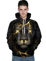 Sweat beau à capuche en spandex Top manches longues normal noir impression 3D casual street style