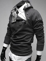 Sweat en coton avec zip et fermeture asymétrique