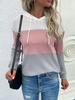 Sweat Femme à Capuche avec Manches Longues avec Poches Tricolores