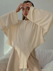 Sweat Femme Décontracté à Col Rond avec Manches Longues Unicolore Sweat Femme