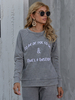 Sweat Femmes Courts Imprimés à Col Rond avec Manches Longues Bicolores Sweat Femmes