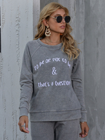 Sweat Femmes Courts Imprimés à Col Rond avec Manches Longues Bicolores Sweat Femmes