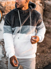 Sweat-shirt à capuche en polyester à blocs de couleur à manches longues pour hommes