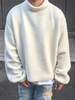 Sweat-shirt décontracté en polyester à manches longues à collier élevé
