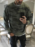 Sweat-shirt de polyester imprimé de manches longues à manches longues
