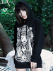 Sweats à capuche gothiques pour femmes Haut à enfiler rétro en polyester gothique noir