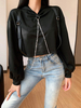 Sweats à capuche gothiques pour femmes Tops rétro en coton punk découpé