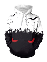 Sweats à capuche pour hommes à capuche manches longues en polyester motif effrayant sweat-shirt blanc