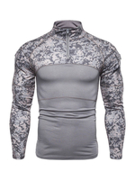 Sweats à capuche pour hommes Portrait Neck Manches longues Camouflage Zipper Sweat-shirt en polyester