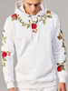 Sweats à capuche pour hommes Sweat-shirt en polyester imprimé à manches longues blanc
