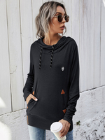 Sweats à Capuches Femmes avec Manches Longues avec Poches Unicolore Court Sweat à Capuches Femmes