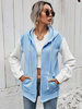 Sweats à Capuches Femmes Vestes avec Manches Longues à Zip avec Poches Cousu Bicolores
