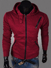 Sweats à Capuches Hommes Moulants Courts avec Manches Longues avec Poches Fermeture à Zip Unicolore