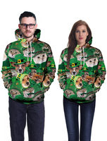 Sweatshirt À Capuche Adulte Imprimé En 3d De Trèfle Vert De Saint Patrick Halloween