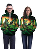 Sweatshirt À Capuche Vert Dinosaure Imprimé Sur Le Trèfle Vert De St Patrick Déguisements