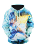Sweatshirt Bleu 2021 Sweat-shirt à capuche manches longues imprimé Anime capuche pour hommes avec des poches