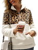 Sweatshirt Femmes teddy bear pull léopard à manches longues en fausse fourrure