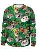 Sweatshirt Vert St Patrick Pull À Motif Trèfle Chien Imprimé En 3d Unisexe Haut Irlandais À Manches Longues Déguisements