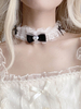Sweet Lolita Accessoires Nœuds rouges Tour de cou en dentelle Fibre de polyester Divers