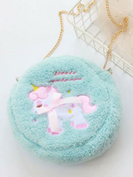 Sweet Lolita Bag Light Sky Blue Long Plush Animal Print Cross Body Bag Lolita Accessories Déguisements Halloween