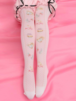 Sweet Lolita Bas Chaussettes hautes Lolita imprimées roses