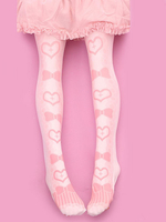 Sweet Lolita bas velours rose coeur Bow imprimé Lolita chaussettes hautes Déguisements Halloween