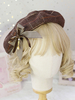 Sweet Lolita Beret Hat Bows Plaid Lolita Hat Déguisements Halloween