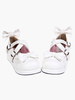 Sweet Lolita blanc Flats chaussures plate-forme Bow Decor avec sa garniture Déguisements Halloween