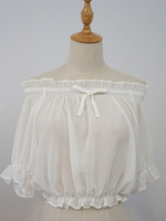 Sweet Lolita Blouse Lemon Planet Ruffle Bow en mousseline de soie Lolita Top Déguisements Halloween